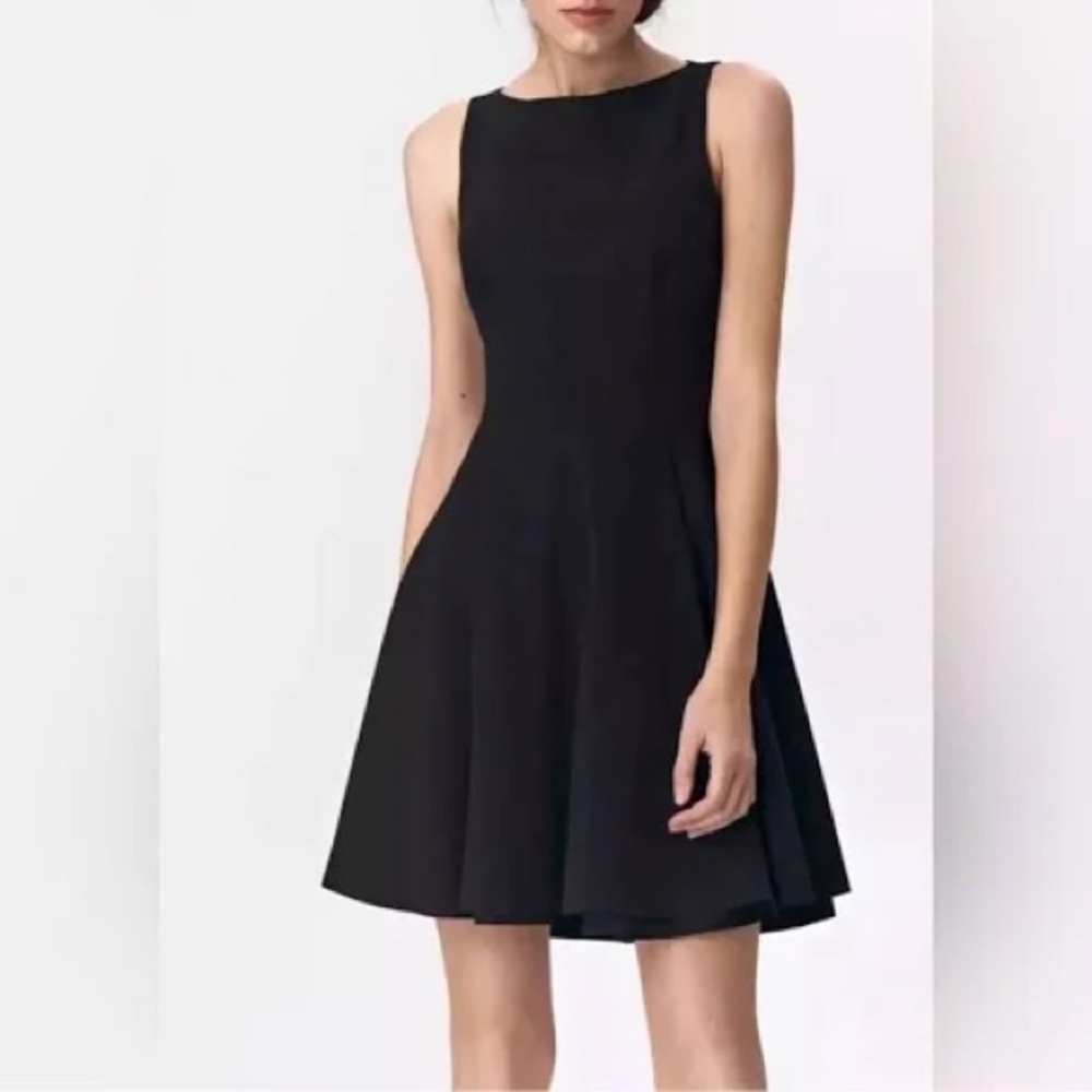 Spanx Perfect Fit & Flare Black Mini Dress Pockets $188‎ MSRP Small